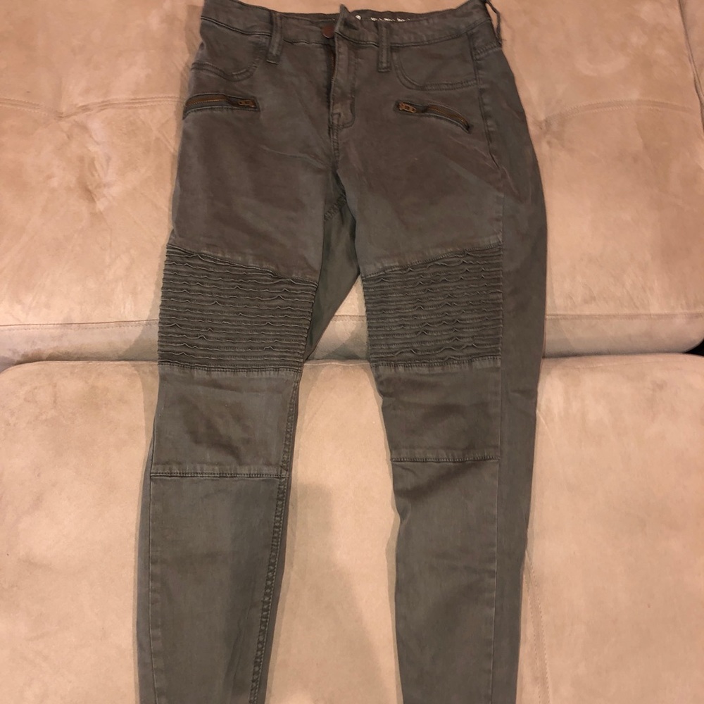 Green striped jeans